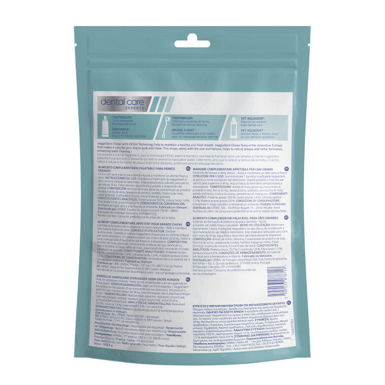 VIRBAC VEGGIEDENT FRESH DENTAL CHEWS FOR DOGS