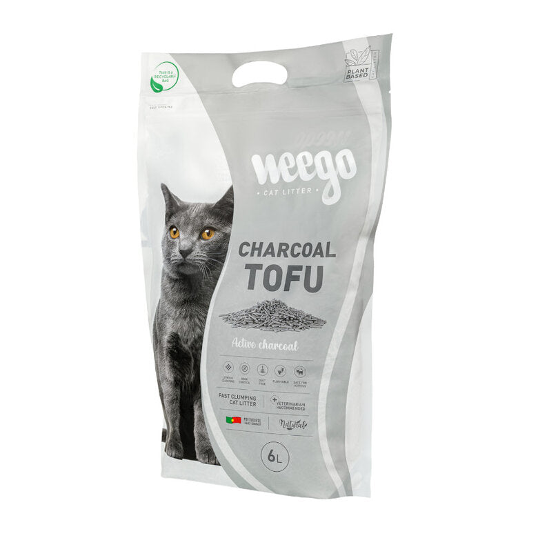 Weego Charcoal Tofu – Areia Aglomerante de Tofu com Carvão Ativo para Gatos